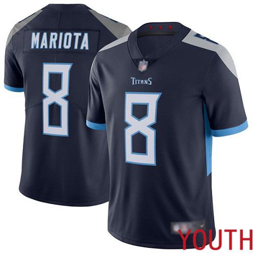 Tennessee Titans Limited Navy Blue Youth Marcus Mariota Home Jersey NFL Football 8 Vapor Untouchable